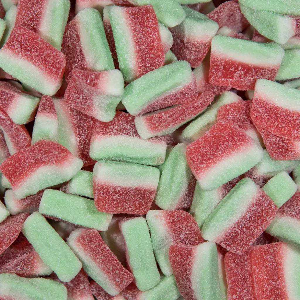 fizzy water melon slices